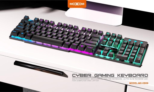MOXOM MX-KB09, USB Gaming Keyboard Rainbow BackLight - Image 3