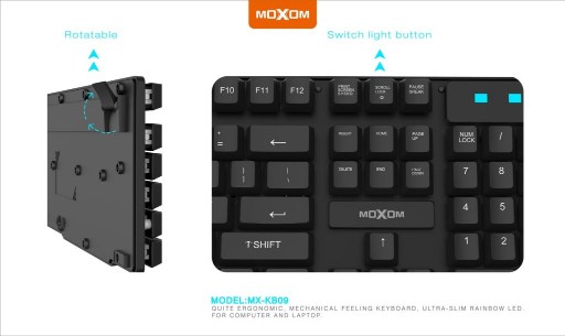 MOXOM MX-KB09, USB Gaming Keyboard Rainbow BackLight - Image 4