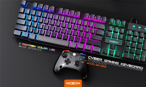 MOXOM MX-KB09, USB Gaming Keyboard Rainbow BackLight - Image 7