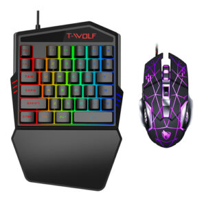 T Wolf TF900 | Gaming set with RGB LED backlight, one-handed keyboard and mouse, keypad