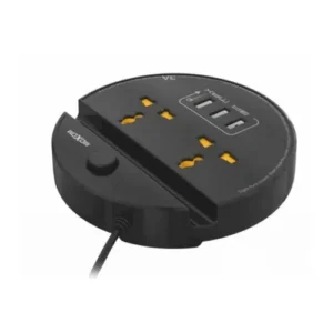 Moxom ST03 Power Socket With 3 USB Fast Charging Ports And Mobile Stand - Black